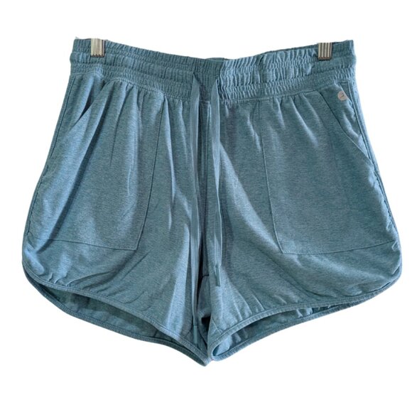 Danskin Women's Reverie Shorts Blue Ocean Heather, Size Small, Side Pockets - Picture 1 of 10